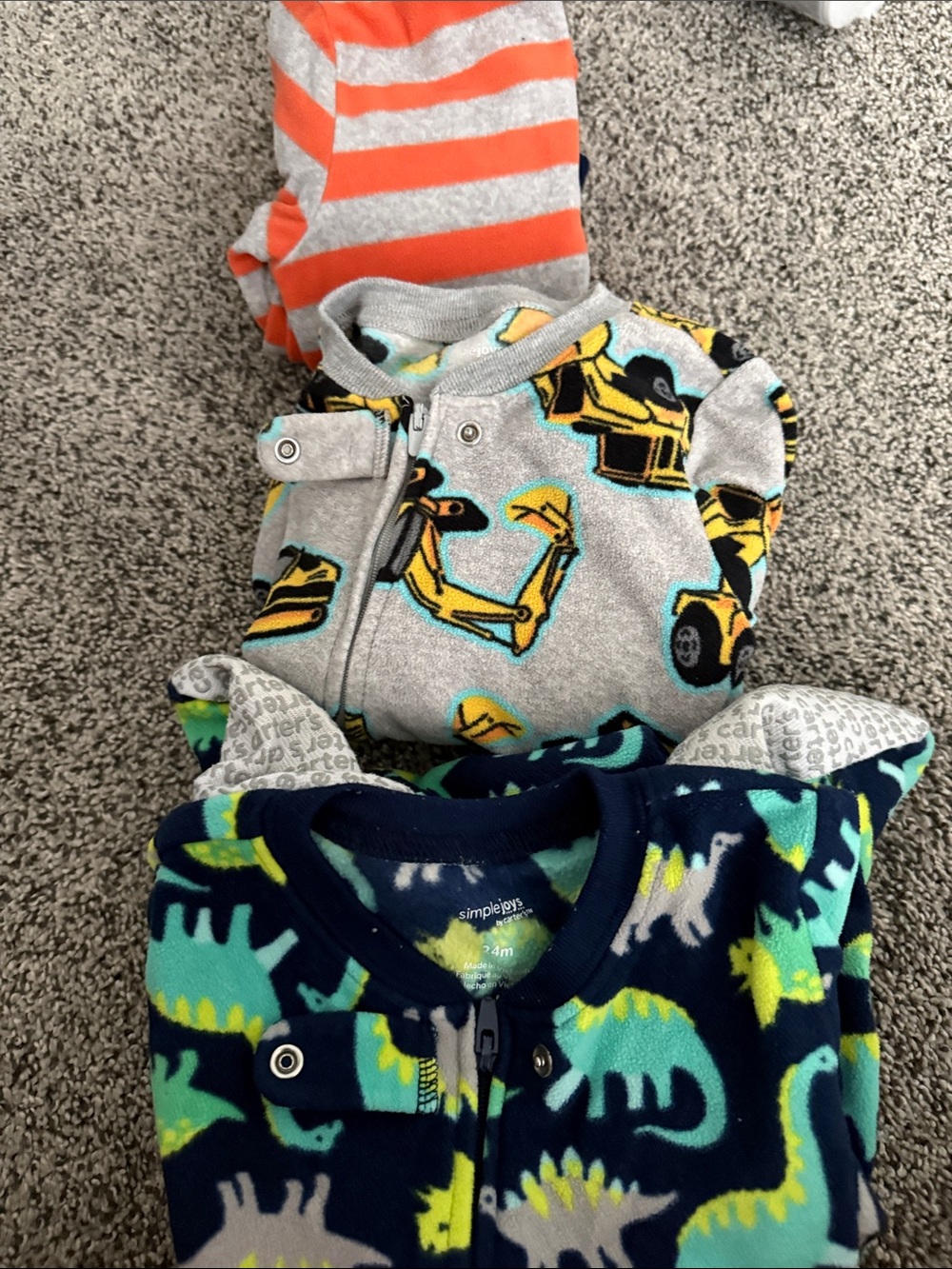 Simple Joys Fleece Footies Pack of 3- 24M